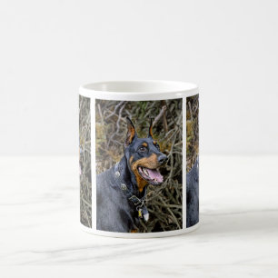 Café Taza de la sonrisa del Doberman