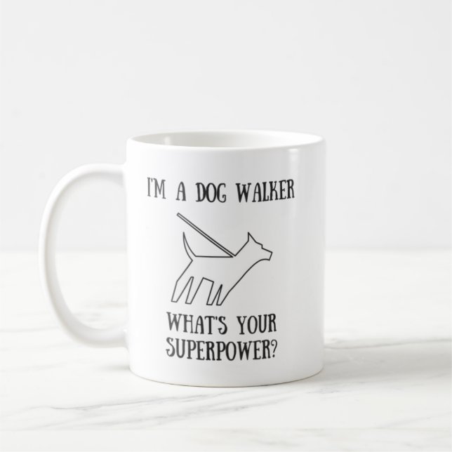Café Taza de la superpotencia del caminante del perro (Izquierda)