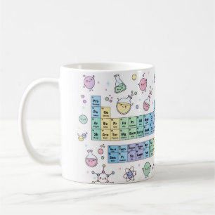 Café Taza de la tabla periódica de Química Kawaii   Cie