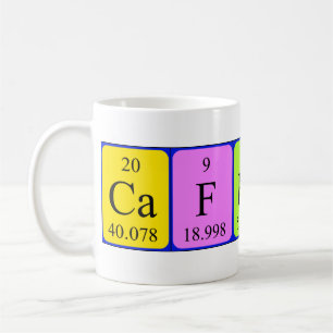Café Taza de la tabla periódica del cafeína