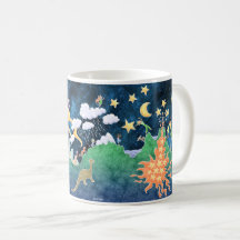 Taza de la tierra - montañas del volcán