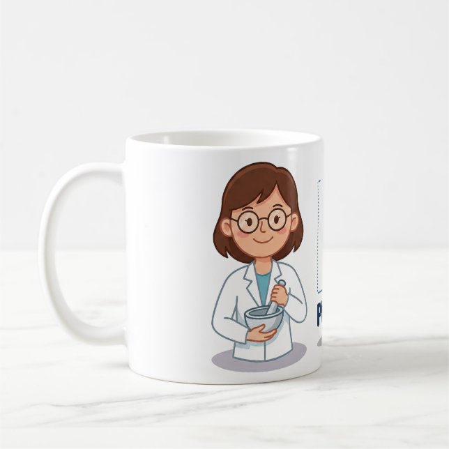 Café Taza de la vida de farmacéutico personalizada (Izquierda)