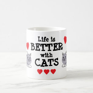 Café Taza de la vida es mejor con gatos Somos todas t
