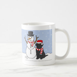 Café Taza de Labrador y del muñeco de nieve