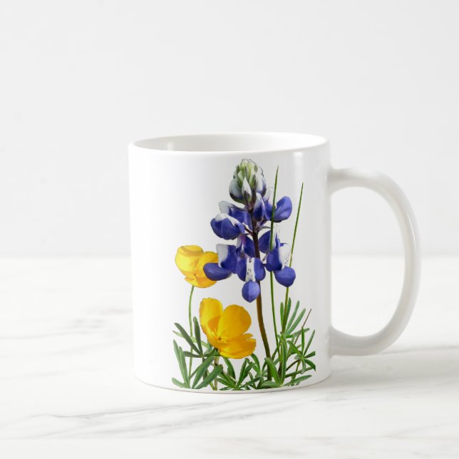 Café Taza de las amapolas del Lupine (Derecha)