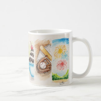 Café Taza de las banderas del verano del lombardo