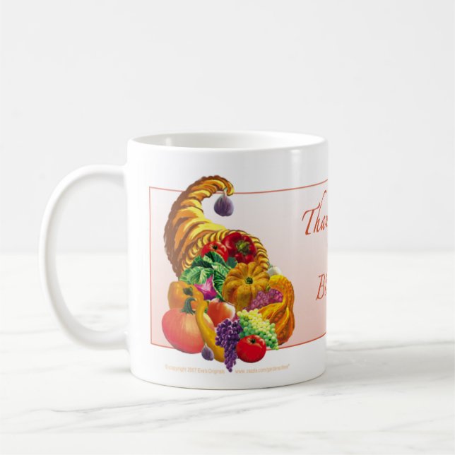 Café Taza de las BENDICIONES de la ACCIÓN DE GRACIAS (Izquierda)