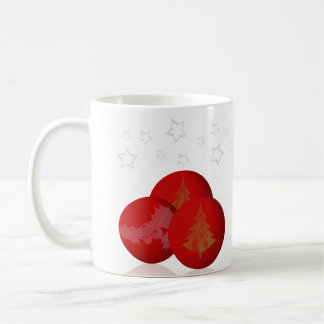 Café Taza de las bolas y de las estrellas del navidad