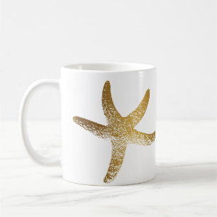 Café Taza de las estrellas de mar del oro