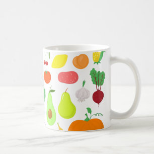 Café Taza de las frutas y verduras