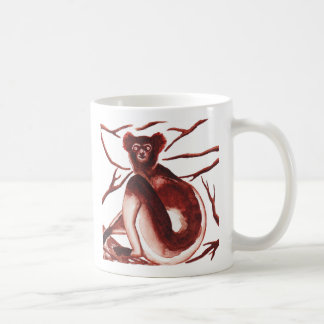 Café Taza de las ilustraciones del Lemur de Indri
