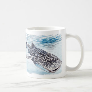 Café Taza de las ilustraciones del tiburón de ballena