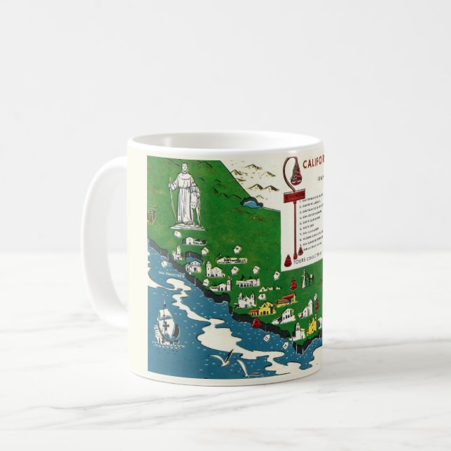 Café Taza de las Misiones de California (Anverso izquierdo)