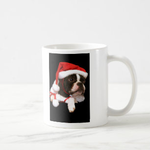 Café Taza de las patas de Santa del perrito de Boston