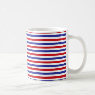 Café Taza de las rayas rojas, blancas y azules