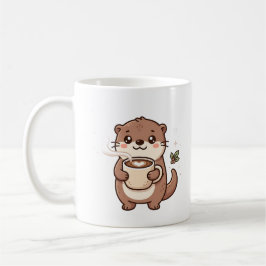 Café Taza de Latte de Nutria Adorable con Personaje Kaw