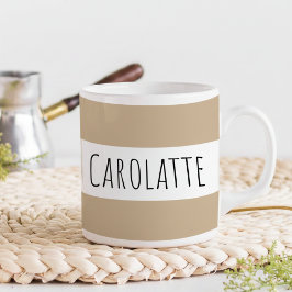 Café Taza de latte personalizada con nombre