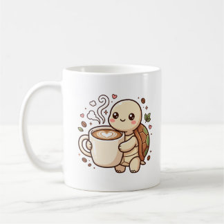 Café Taza de Latte Tortuga Corazón Kawaii
