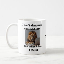 Café taza de león oficina hoja de cálculo