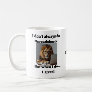 Café taza de león oficina hoja de cálculo