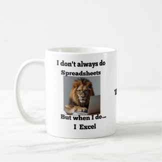 Café taza de león oficina hoja de cálculo