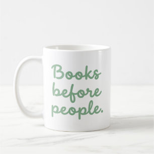 Café Taza de libros antes que personas divertido introv