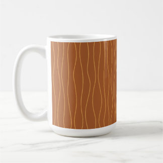 Café Taza de líneas onduladas de otoño | Marrón y naran