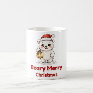 Café Taza de linterna de oso polar Beary Merry Christma