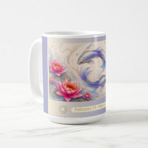 Café Taza de lirio de agua Piscis Art Nouveau