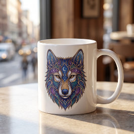 Café Taza de Lobo Celestial Línea de Lujo Art