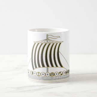 Café Taza de Longboat Viking Metalizado en Dorado