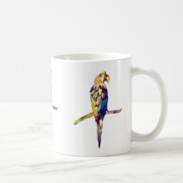 Café Taza de loro colorido