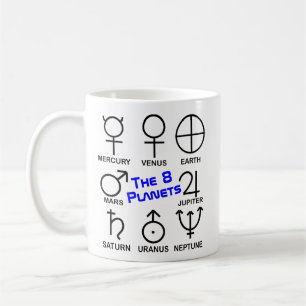 Café Taza de los 8 Planetas por Símbolo