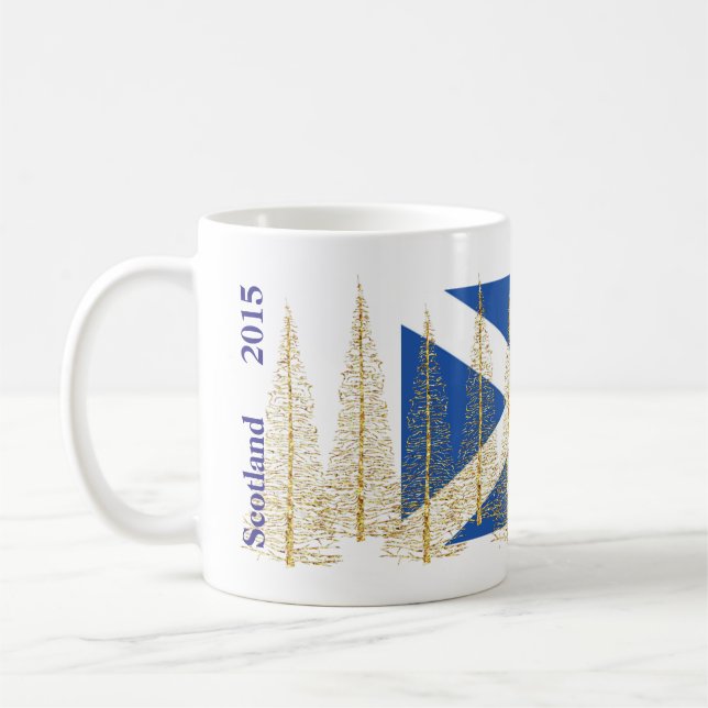 Café Taza de los árboles de navidad del oro de la (Izquierda)