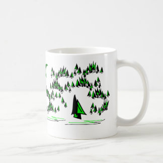 Café taza de los árboles forestales