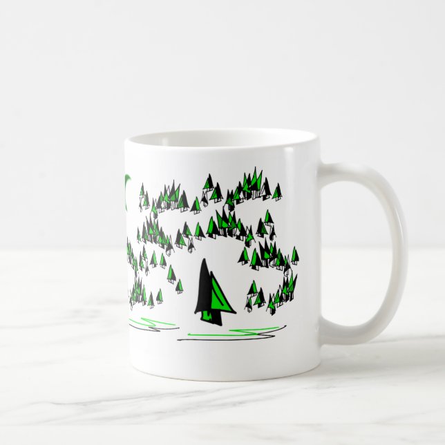 Café taza de los árboles forestales (Derecha)