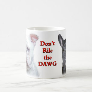 Café Taza de los bulldoges ingleses y franceses
