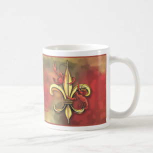 Café Taza de los cangrejos y de la flor de lis