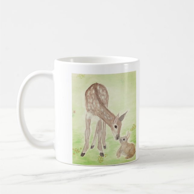 Café Taza de los ciervos de la acuarela (Izquierda)