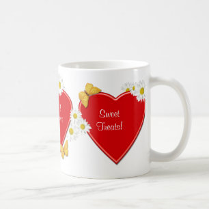Café Taza de los corazones y de las invitaciones del