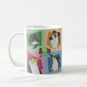 Café Taza de los cuadrados del pingüino 4