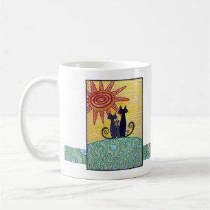 Café Taza de los gatos de la salida del sol