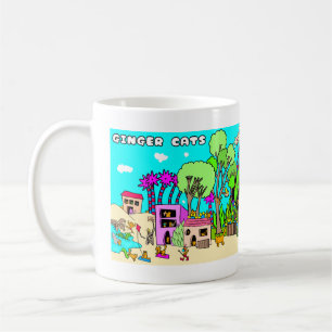 CAFÉ TAZA DE LOS GATOS DEL JENGIBRE
