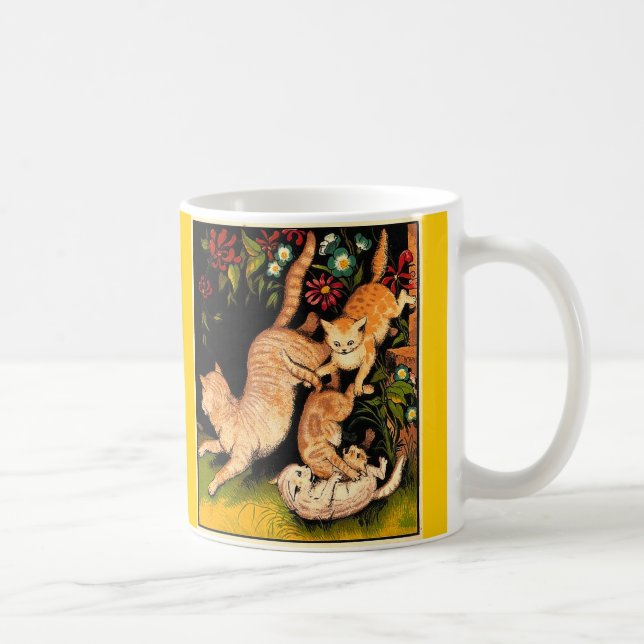 Café Taza de los gatos que cae (vintage) (Derecha)