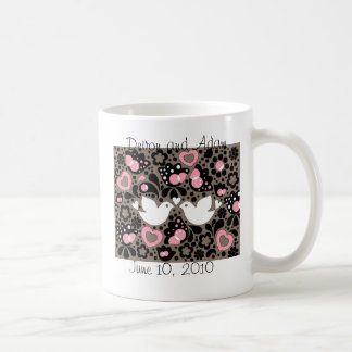Café Taza de los pájaros del amor del favor de la boda