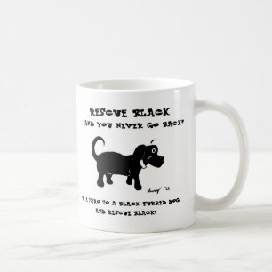 Café Taza de los perros negros del rescate