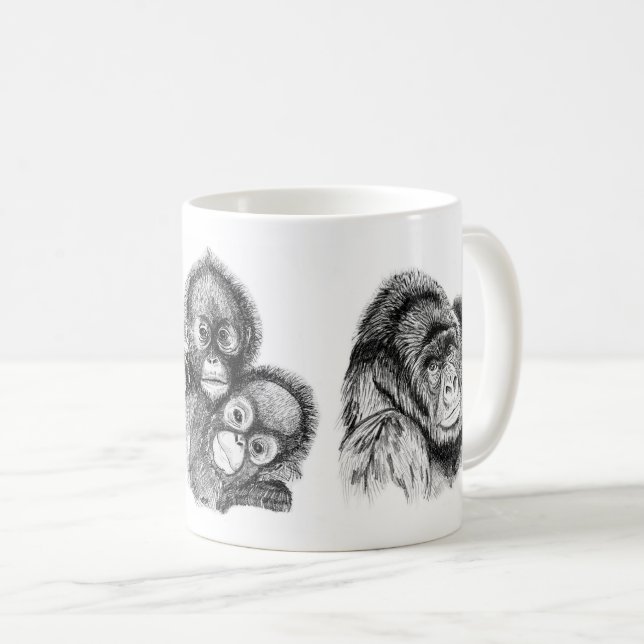 Café Taza de los primates (Anverso derecho)