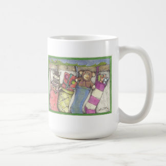 Café taza de los saludos del día de fiesta