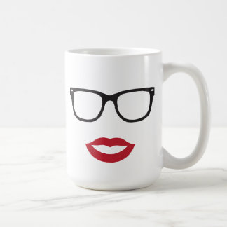 Café Taza de los vidrios y de los labios del ojo