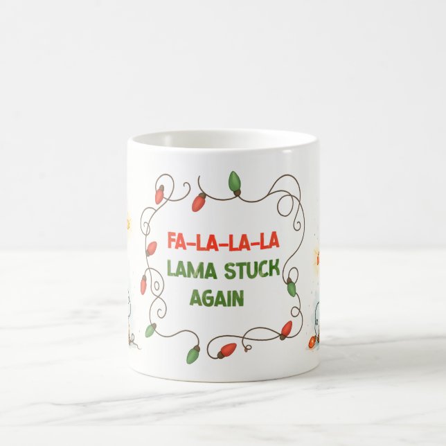 Café Taza de luces de Navidad de Llama Divertida (Centro)